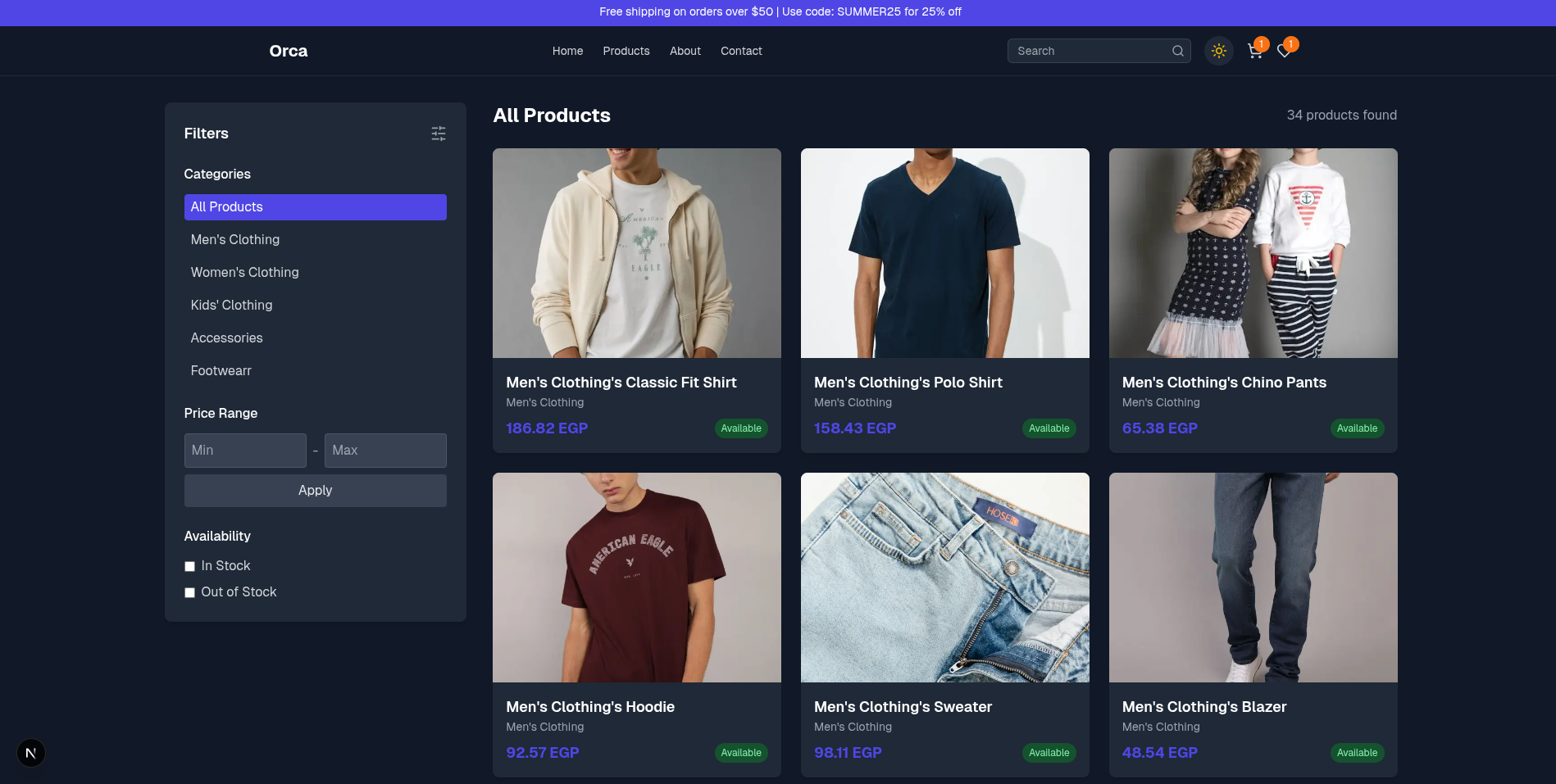 Orca – Premium Clothing Brand E-commerce Website